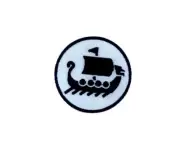 Embroidery patch sew badge iron on glue transfer viking boat