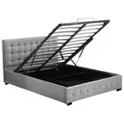 Levede Queen Bed Frame Fabric Tufted Grey fabric,polyester Queen Bed Frames