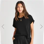 Splendid Women's Skye Short Sleeve Tee - Black - Large - New with tags