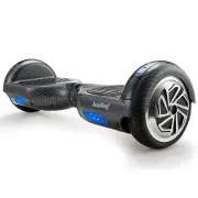 BULLET Gen III Hoverboard Scooter, Superior Self Balancing System, Dual Copper Motors, UL Certified, 6.5" Wheels, LED Lights, Carry Bag, Carbon Fiber style