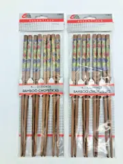 8 of Pairs Designer Bamboo Chopsticks: 9" Dishwasher Safe by the NAVAJO Mfg Co