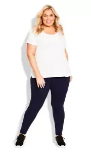 Ave Leisure By City Chic Ladies Pocket Active Leggings Pant size 26 Colour Navy