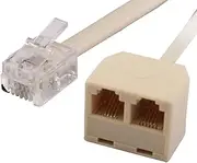 RJ12 Double Holes Female Telephone Wire Cord Inline Connector Splitter 3 Pcs