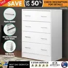 4 Chest of Drawers Tallboy Dresser Table Bedroom Storage Cabinet White Bedside
