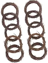 Amosfun 10 Pcs Unfinished Dried Rattan Ring for Decor Rustic Wreaths for Party Christmas Weddings More Versatile American Country Style Decorations