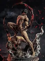 Official Goods/Attack on Tit Eren Jaeger Combat Form 2 Figure Game Character Anime Model Collectible Statues Toy
