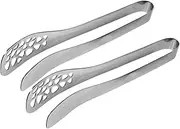 FUNOMOCYA 2pcs Stainless Steel Food Tongs Multi Functional BBQ Kitchen Utensils for Grilling Baking and Serving Durable Easy to Clean for Steak Noodles and Buffets