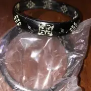 3” Bangle Bracelet Antique Vintage Resin Or Plastic Etched Art India Cut Out