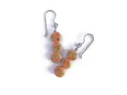 Brown Japanese Millefiori Glass Bead Earrings, Handmade with Vintage Beads