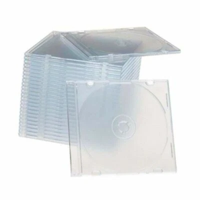200 Slim 5.2mm Single CD Disc Storage Jewel Case Clear Cover Frost Clear Base