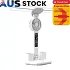 Table Light with Fan Calendar Clock Display USB Rechargeable Pen Holder 2000mAh