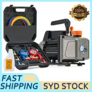 4CFM AC Vacuum Pump Air Conditioning Tools Manifold Gauges Set R134A HVAC