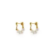 ANYCO Fashion Earrings Gold 925 Sterling Silver Punk Bohemian Natural Baroque Pearl Huggies for Women Simple Party Jewelry