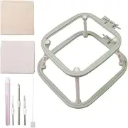 STARTIST Embroidery Table Stand Double Layer Cross Stitch Frame Lap Stand Punch Needle Frame Linen Fabric Set for DIY Craft Sewing , Set C