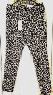 Vince Camuto Leopard Print Denim Skinny Jean Size 10 30" NEW NWT Stretch Women's