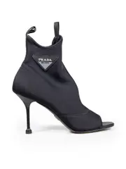 Black Open Toe Ankle Boots