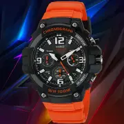 Casio MCW-100H-4A Mens Analog Watch Heavy Duty Orange 100M WR Chronograph New