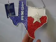 Texas Christmas Ornament ~ Wooden Texas Plaque w/Star St Nicholas Square
