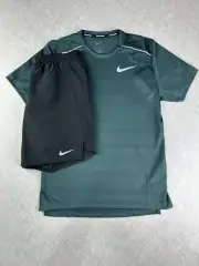 Nike Dri-Fit Miler & Challenger Shorts | Black/Junlge Green| FREE SHIPPING ✅