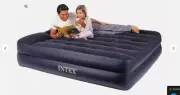Intex Airbed Inflatable Mattress Dura-Beam Mid-Rise Queen with Electric Pump
