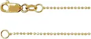 [JewelryWeb] 14k Yellow Gold 18 Centimeters Polished 1mm Sparkle Cut Bead Bracelet With Lobster Clasp Link-Bracelet for Women
