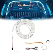 Dynamic Flowing Car Trunk Light Strip, Waterproof LED Interior Lights for Car Trunk Cargo Area or Interior Illumination Decoration Sensor Auto On/Off, Ambient Lighting for Cars Suvs Vans(Blue,4m)