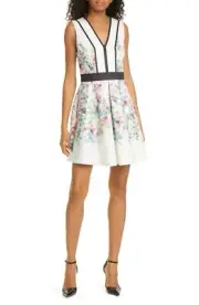 New Ted Baker Solarh Pergola Print Floral Fit & Flare Dress Ted's Size 1
