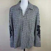 Chico's Womens Jacket 12/14 Menswear Ponte Long Sleeve Hook Eye Closure NEW
