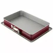 Dr. Oetker Baking Love Bicolor Rectangular Springform Pan Bordeaux Red Silver...