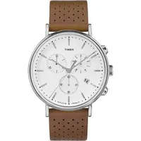 在飛比找森森購物網優惠-TIMEX 天美時 Fairfield系列 三眼計時手錶 白