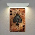 Poker Ace of Spades" Vintage Metal Sign - Rustproof & Weather-Resistant, NEW