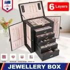 Large Cosmetic Case Portable Makeup Organiser Storage Jewellery Box Stand Holder