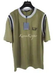 AUTHENTIC LOUIS VUITTON MEN LIMITED ARMY GREEN ALOHA VARSITY TEE T-SHIRT XL RARE