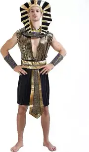 Men Egyptian Pharaoh Halloween Costume, King of Egypt for Adult, Men Halloween