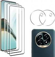 [zZjoOoj] Tempered Glass Screen Protector for Realme 13 Pro / 13 Pro Plus, Pack of 3 with 2 Camera Protective Films, HD Tempered Glass Screen Protector with 9H Hardness