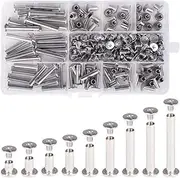Witlans Chicago Binding Screws Assorted Kit,90 Sets 304 Stainless Steel Phillips Chicago Screw Binding Post Screw Kit for DIY Leather Decoration Scrapbook Photo Albums Bookbinding(9 Sizes)