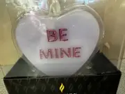 Luminara Be Mine Heart Shaped Purple Flameless Candle 3.8"x4.3" Real Wax Timer