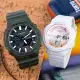 【CASIO 卡西歐】G-SHOCK x BABY-G 愛戀時光耐衝擊情人對錶/綠迷彩x白(GAE-2100WE-3ADR+BGA-250-7A2DR)