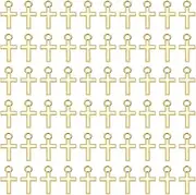 Shapenty Mini Cross Charms Metal Pendant Beads Bulk for Earring Bracelet Necklace Keychain Zipper Pulls Jewelry Finding Making DIY Crafting Gift Party Favor, 15x8mm, 100PCS