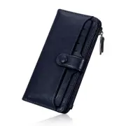 Womens Wallet Slim Thin Waxed Leather Billfold Clutch Multi Card Holder with ...