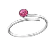 Sterling Silver Crystal Adjustable Toe Rings