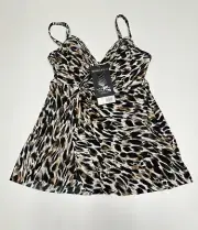 Miraclesuit Fur Realz Adora Swim Dress Women's Size 8 Underwire Print NWT