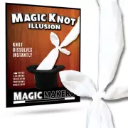 MAGIC KNOT ILLUSION Slydini Silks 2 White Magician Tied Handkerchiefs Dissolve