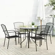 5 Pcs Outdoor Furniture Bistro Set Patio Furniture Table and Chairs Outdoor Lounge Setting Outdoor Conversation Sets for Backyard Balcony, Anthracite Powder-Coated Steel