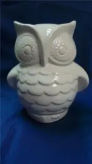 FABULOUS PORCELAIN WHITE OWL MONEY BOX NEW