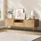 Oikiture TV Cabinet Entertainment Unit Stand 160cm Storage Drawer Shelf Natural