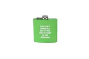 175ml Stainless Steel Hip Flask w Funny Quotes - Green