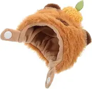 MUCKLILY Doll Clothes Cosplay Stuffed Hat Doll Animal Hat Fancy Dress Headgear Dress up Plush Cap Guinea Pig Headgear Plush Light Brown