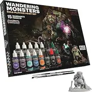 The Army Painter, GameMaster: Wandering Monsters Role-playing Set Combo, 15x18 ml Fanatic Acrylic Paints, incl. Metallics, Wash, Primer, 2 Brushes, 1 Free Miniature - For Warhammer & Dnd