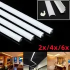 2/4/6x LED Strip Lights Corner Aluminium Channel Profile Bar Kitchen Cabinet 1M